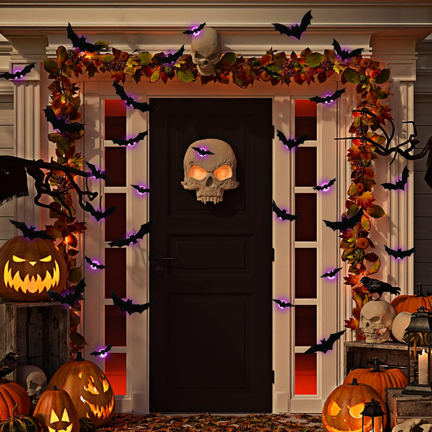 3D Bats Light Decorations Spooky Ornaments for Festival Halloween