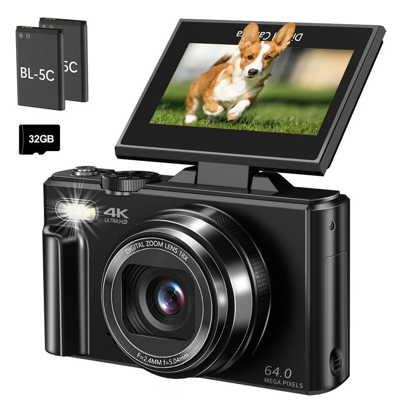 4K Digital Camera for Photography with 64MP